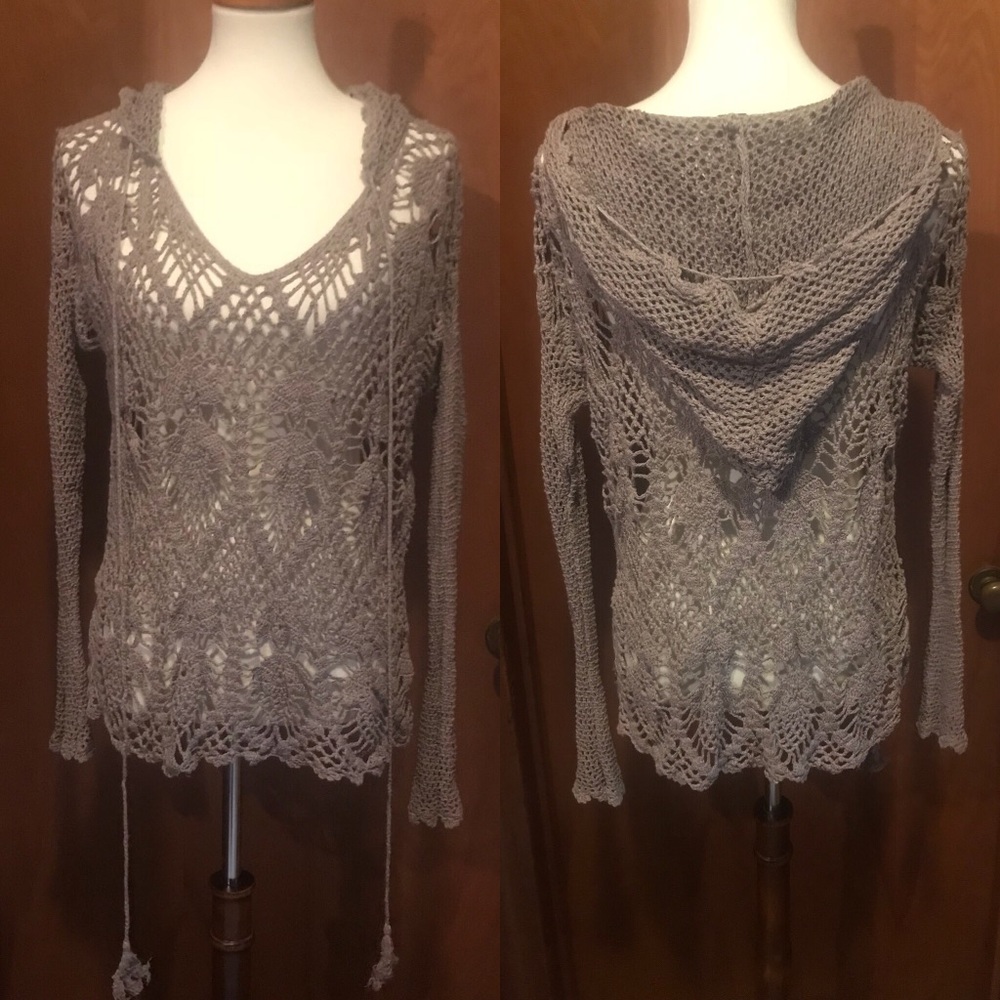 - Free People Crochet Hoodie S